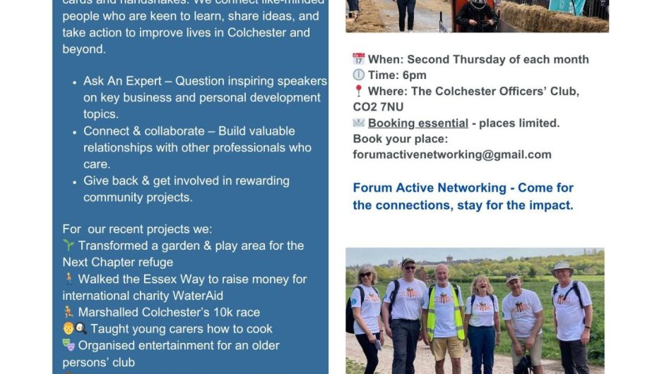 Boydens Proud to Support Forum Active Networking in Colchester News Post Image